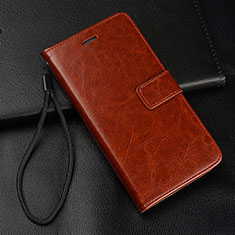 Leather Case Stands Flip Cover L05 Holder for Oppo K5 Brown