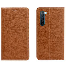 Leather Case Stands Flip Cover L05 Holder for Oppo K7 5G Orange