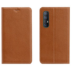 Leather Case Stands Flip Cover L05 Holder for Oppo Reno3 Pro Orange