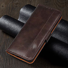 Leather Case Stands Flip Cover L05 Holder for Oppo Reno4 Z 5G Brown