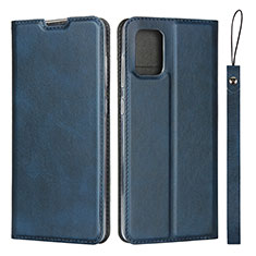 Leather Case Stands Flip Cover L05 Holder for Samsung Galaxy A71 5G Blue