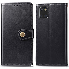 Leather Case Stands Flip Cover L05 Holder for Samsung Galaxy A81 Black
