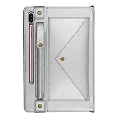 Leather Case Stands Flip Cover L05 Holder for Samsung Galaxy Tab S6 10.5 SM-T860 Silver