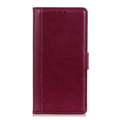 Leather Case Stands Flip Cover L05 Holder for Xiaomi Mi 10 Lite Red Wine