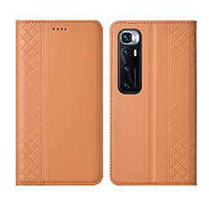 Leather Case Stands Flip Cover L05 Holder for Xiaomi Mi 10 Ultra Orange