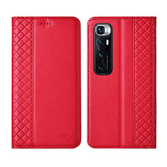 Leather Case Stands Flip Cover L05 Holder for Xiaomi Mi 10 Ultra Red