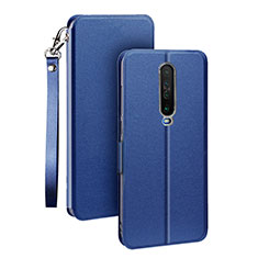 Leather Case Stands Flip Cover L05 Holder for Xiaomi Poco X2 Blue
