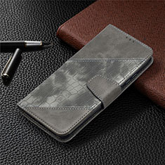 Leather Case Stands Flip Cover L05 Holder for Xiaomi Redmi 10A 4G Gray