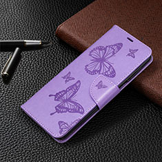 Leather Case Stands Flip Cover L05 Holder for Xiaomi Redmi Note 9S Purple