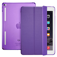 Leather Case Stands Flip Cover L06 for Apple iPad Mini 4 Purple
