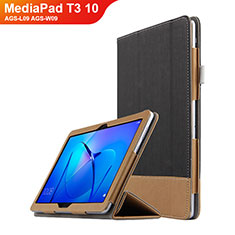 Leather Case Stands Flip Cover L06 for Huawei MediaPad T3 10 AGS-L09 AGS-W09 Black