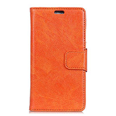 Leather Case Stands Flip Cover L06 Holder for Alcatel 1X (2019) Orange