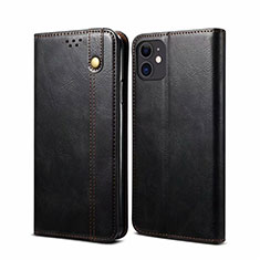Leather Case Stands Flip Cover L06 Holder for Apple iPhone 12 Mini Black