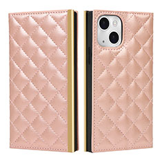 Leather Case Stands Flip Cover L06 Holder for Apple iPhone 13 Rose Gold