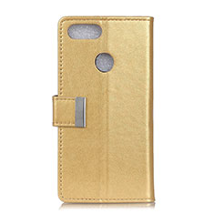 Leather Case Stands Flip Cover L06 Holder for Asus Zenfone Max Plus M1 ZB570TL Gold