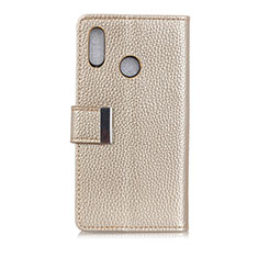 Leather Case Stands Flip Cover L06 Holder for Asus Zenfone Max ZB555KL Gold