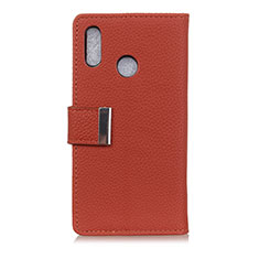 Leather Case Stands Flip Cover L06 Holder for Asus Zenfone Max ZB555KL Red Wine