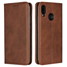 Leather Case Stands Flip Cover L06 Holder for Huawei Nova 3e Brown