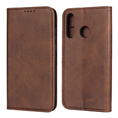 Leather Case Stands Flip Cover L06 Holder for Huawei Nova 4e Brown