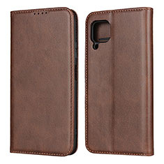 Leather Case Stands Flip Cover L06 Holder for Huawei Nova 6 SE Brown