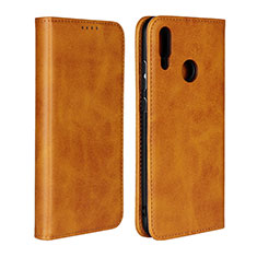 Leather Case Stands Flip Cover L06 Holder for Huawei P Smart (2019) Orange
