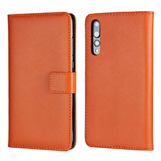 Leather Case Stands Flip Cover L06 Holder for Huawei P20 Pro Orange