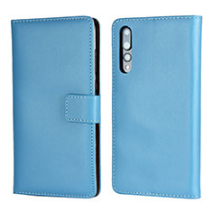 Leather Case Stands Flip Cover L06 Holder for Huawei P20 Pro Sky Blue