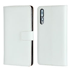 Leather Case Stands Flip Cover L06 Holder for Huawei P20 Pro White