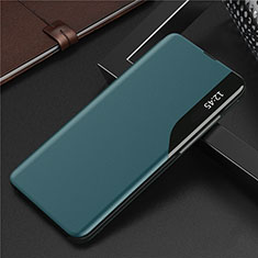 Leather Case Stands Flip Cover L06 Holder for Huawei Y7a Cyan