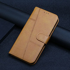Leather Case Stands Flip Cover L06 Holder for Motorola Moto Edge 20 Pro 5G Light Brown