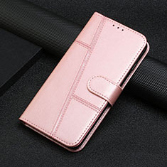 Leather Case Stands Flip Cover L06 Holder for Motorola Moto Edge 20 Pro 5G Rose Gold