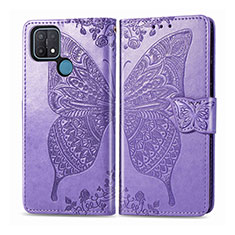 Leather Case Stands Flip Cover L06 Holder for Oppo A15 Clove Purple
