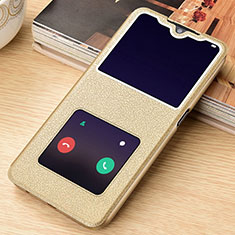 Leather Case Stands Flip Cover L06 Holder for Oppo A9 (2020) Gold