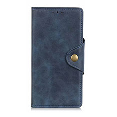 Leather Case Stands Flip Cover L06 Holder for Oppo A92s 5G Blue