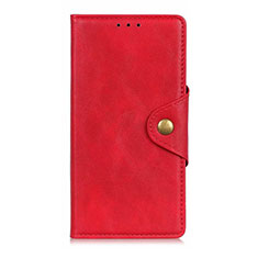 Leather Case Stands Flip Cover L06 Holder for Oppo A92s 5G Red