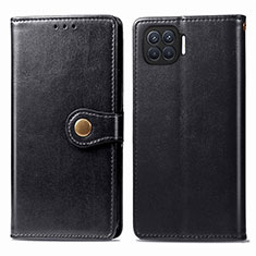Leather Case Stands Flip Cover L06 Holder for Oppo A93 Black