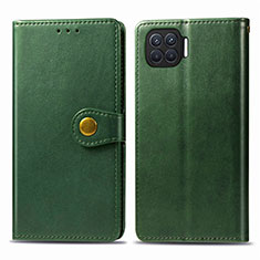 Leather Case Stands Flip Cover L06 Holder for Oppo F17 Pro Green