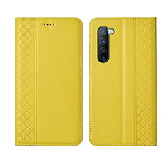 Leather Case Stands Flip Cover L06 Holder for Oppo K7 5G Yellow