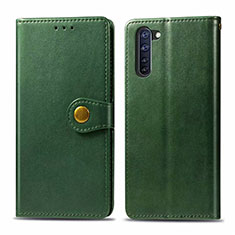 Leather Case Stands Flip Cover L06 Holder for Oppo Reno3 A Green