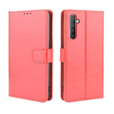 Leather Case Stands Flip Cover L06 Holder for Realme X2 Red
