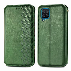 Leather Case Stands Flip Cover L06 Holder for Samsung Galaxy A12 Nacho Green