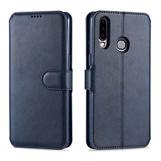 Leather Case Stands Flip Cover L06 Holder for Samsung Galaxy A20s Blue