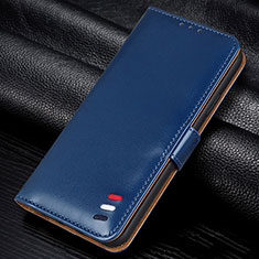 Leather Case Stands Flip Cover L06 Holder for Samsung Galaxy A41 Blue
