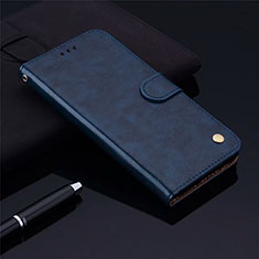 Leather Case Stands Flip Cover L06 Holder for Samsung Galaxy M21s Blue
