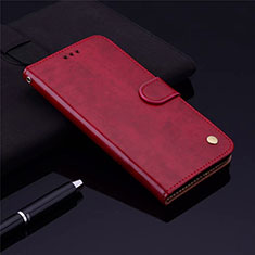 Leather Case Stands Flip Cover L06 Holder for Samsung Galaxy M21s Red