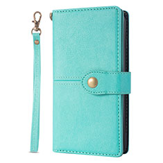 Leather Case Stands Flip Cover L06 Holder for Samsung Galaxy S20 Cyan