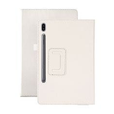 Leather Case Stands Flip Cover L06 Holder for Samsung Galaxy Tab S6 10.5 SM-T860 White
