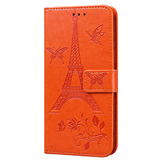 Leather Case Stands Flip Cover L06 Holder for Sony Xperia 8 Orange