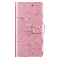 Leather Case Stands Flip Cover L06 Holder for Sony Xperia 8 Rose Gold