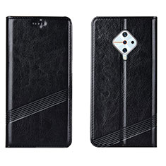 Leather Case Stands Flip Cover L06 Holder for Vivo S1 Pro Black